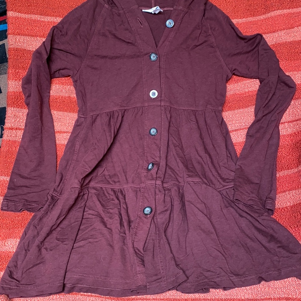 HARDTAIL FOREVER TIERED HOODED JACKET SZ X- SMALL. USA MADE YOGA WEAR